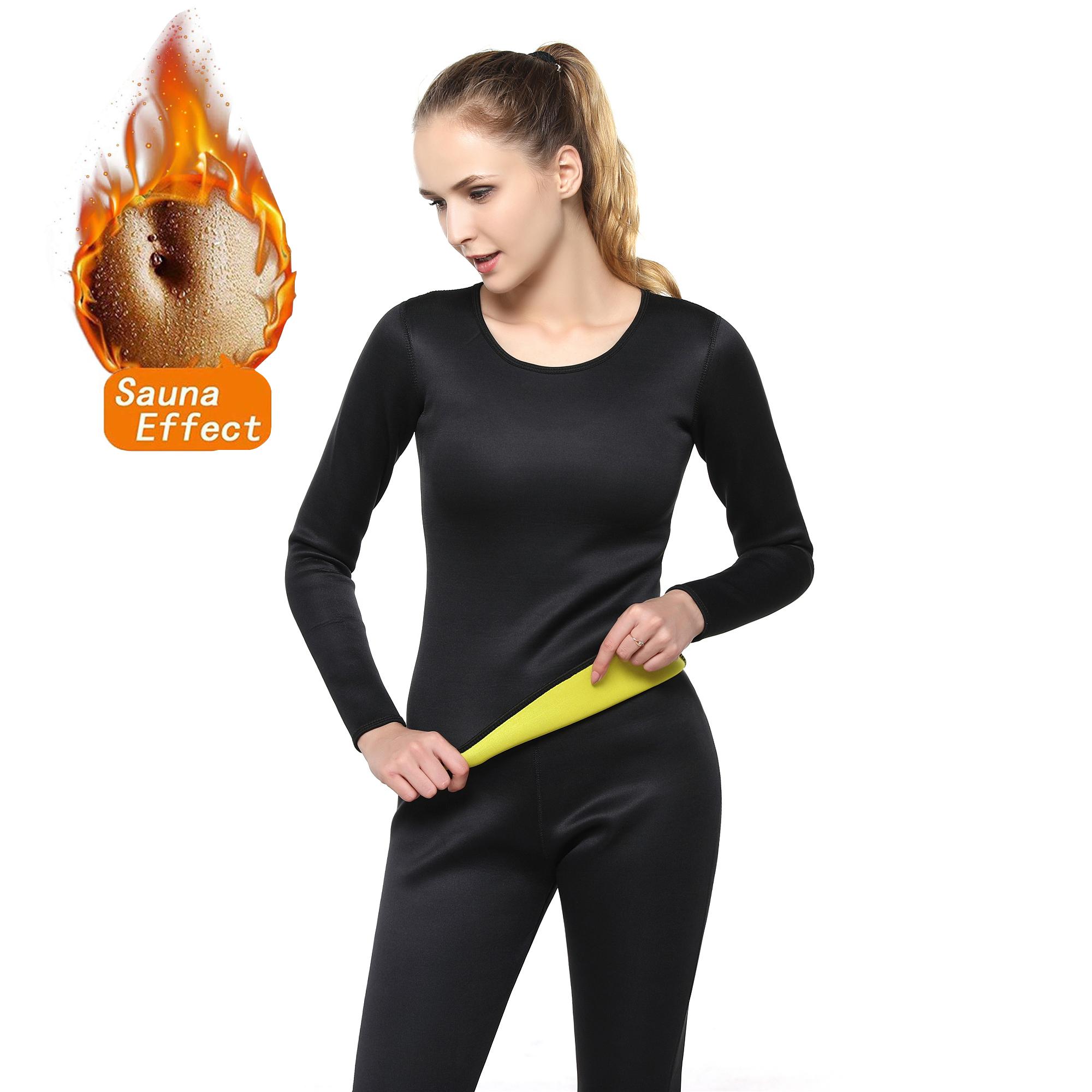 Phụ Nữ Mới Nhiệt Đồ Lót Cao Cấp Neoprene Áo Sơ Mi Nhiệt Shapers Mùa Đông Quần Áo Ấm Tee Mồ Hôi Xông Hơi Áo Sơ Mi Quần Lót Không Đường May Thân Mật