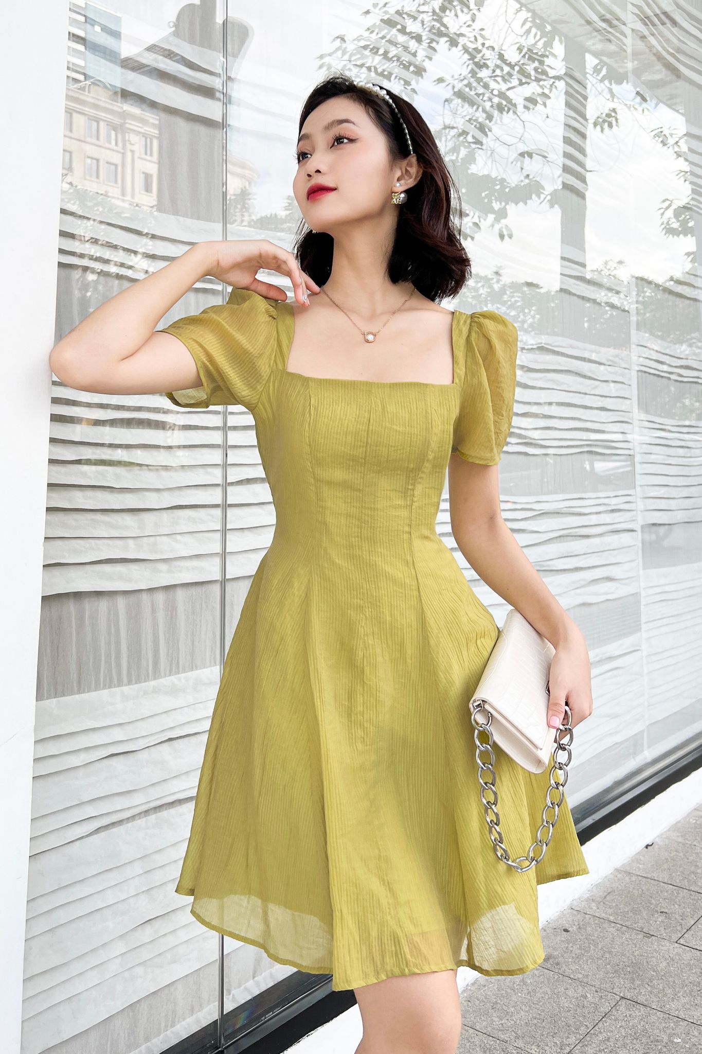 OLV - Đầm Clover Square Neck Dress