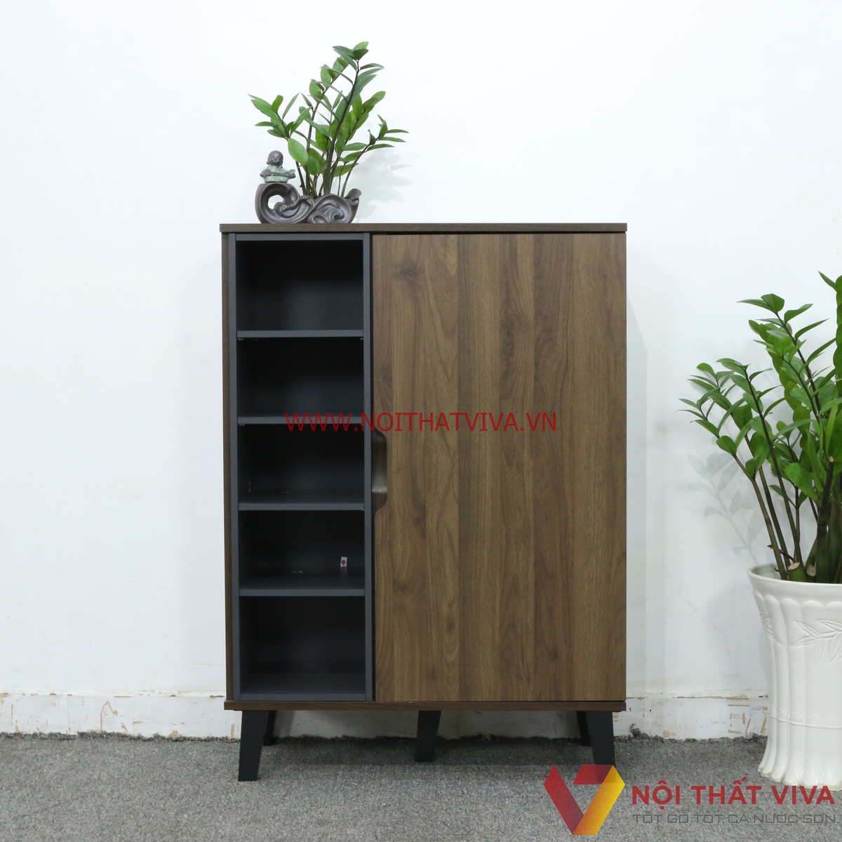 Tủ Giầy Gỗ Ép 5 Tầng Chân Cao Lắp Ráp Nhập Khẩu Hiện Đại Đẹp Tiện Dụng