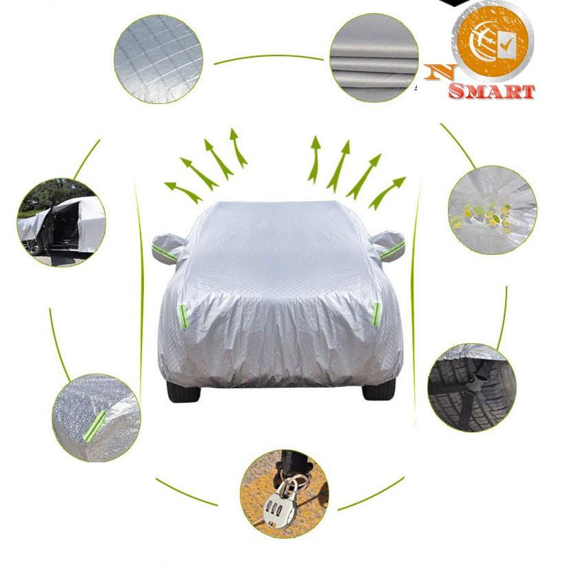 Bạt Che xe Ô Tô Kia MORNING Tráng Nhôm 3 Lớp Phản Quang Cách Nhiệt Chống Thấm Chống Bụi Hiệu Quả Na No Smart