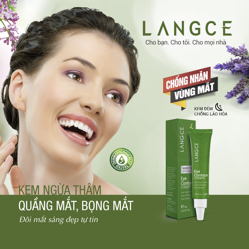 KEM NGỪA THÂM QUẦNG MẮT, BỌNG MẮT, CHỐNG NHĂN - 15ml KEM ĐÊM LANGCE