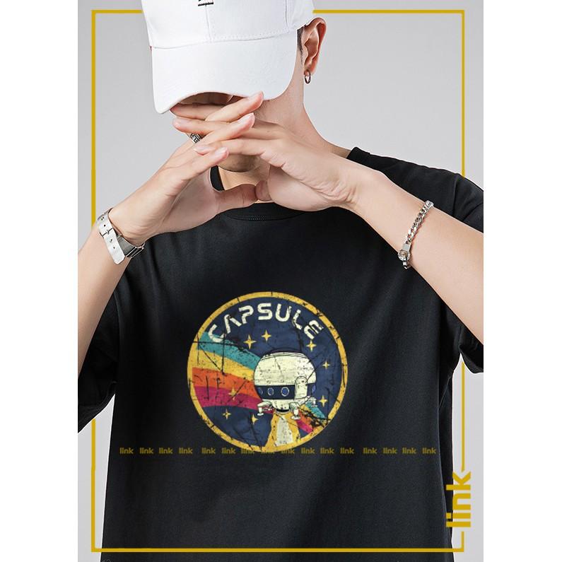Áo thun cổ tròn cotton NASA SPACE tay lỡ chất mát