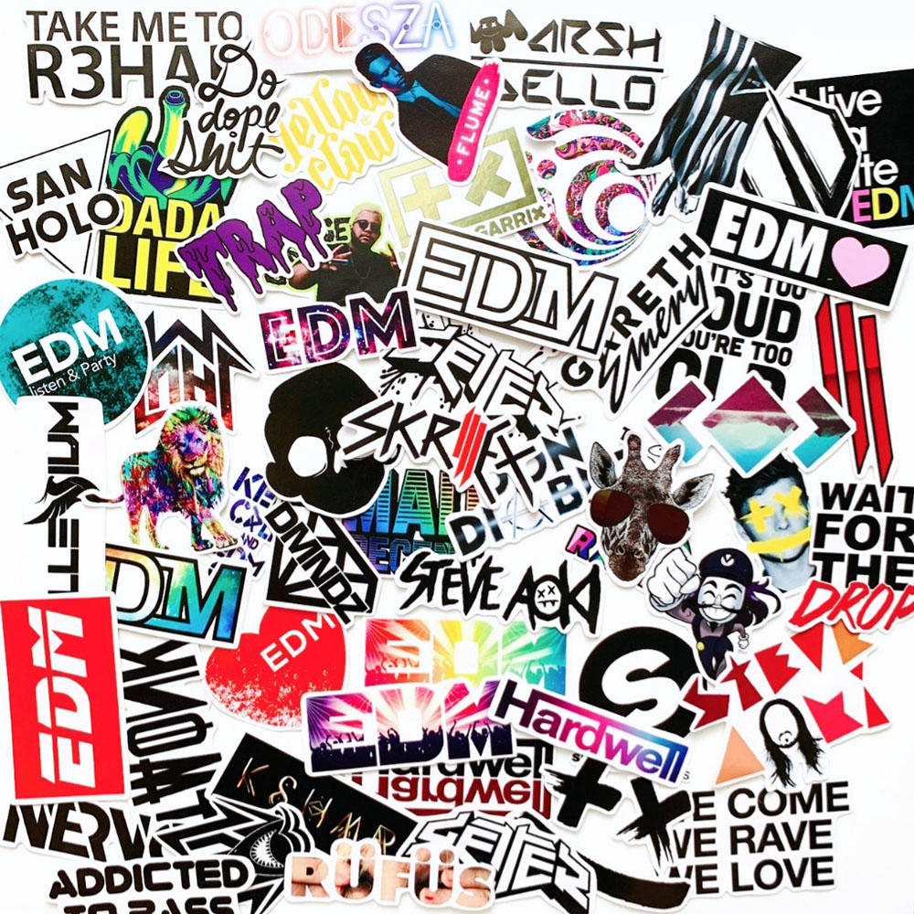 Sticker EDM (2020) Loại 20 Hình Dán Chủ Đề Âm Nhạc Điện Tử Remix Dubstep Chống Nước Decal Chất Lượng Cao Trang Trí