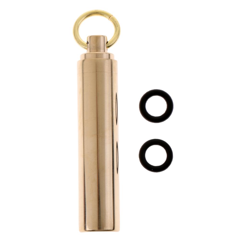 Waterproof Brass Capsule Pill Container Box Case Toothpick Holder 65mm