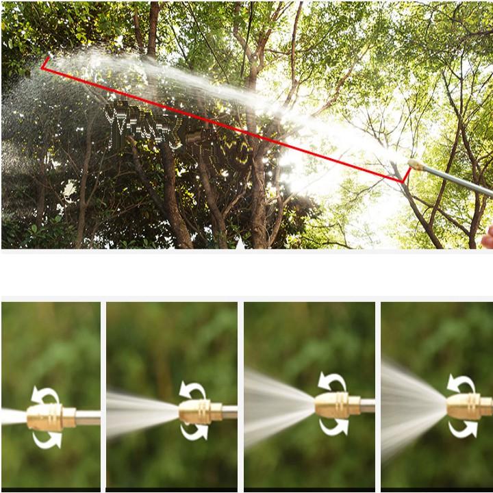 Bộ vòi xịt nước tưới cây đa năng tăng áp lực nước kèm dây tưới dạng lò xo co dãn 206701-2 loại 10m