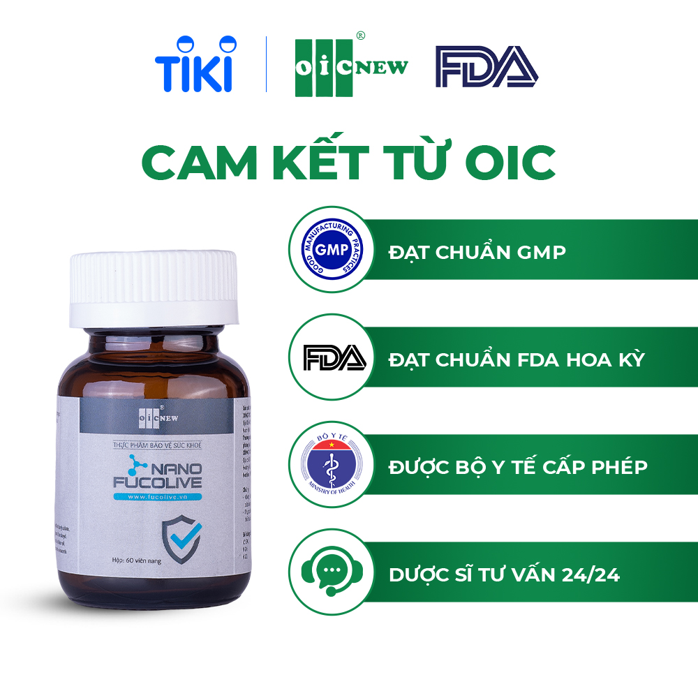 Viên Uống Nano Fucoidan OIC New Chiết Xuất Từ Rong Nâu Tăng Cường Sức Đề Kháng Và Chống Oxy Hóa Lọ 30 Viên