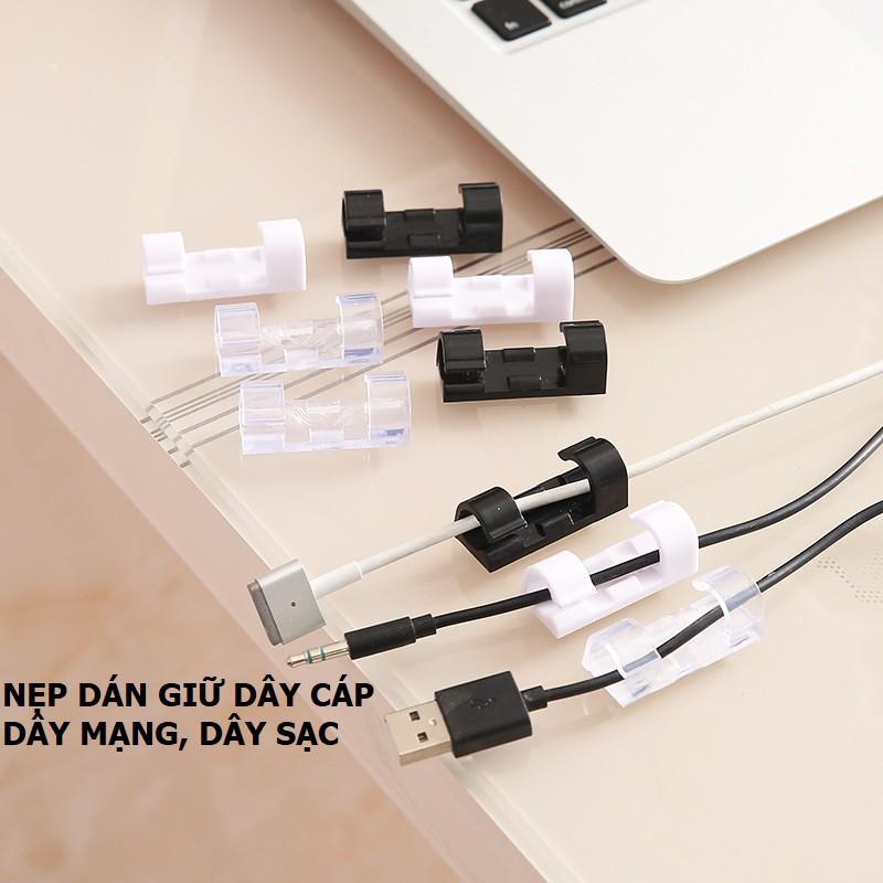 Vỉ 20 Nút Nhựa Giữ Dây - Nẹp - Kẹp Dán Tường Giữ Cố Định Dây Điện, Dây Máy Tính, Dây Mạng  Tiện Dụng Trong Nhà. Kingler 5733