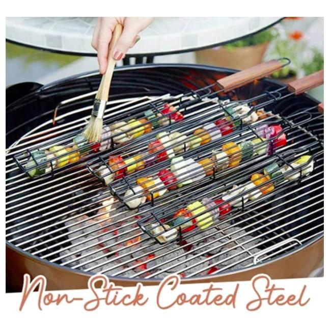 Bộ 4 dụng cụ Grill Baskets Làm Đồ Nướng BBQ phong cách Mỹ Easy Kebab