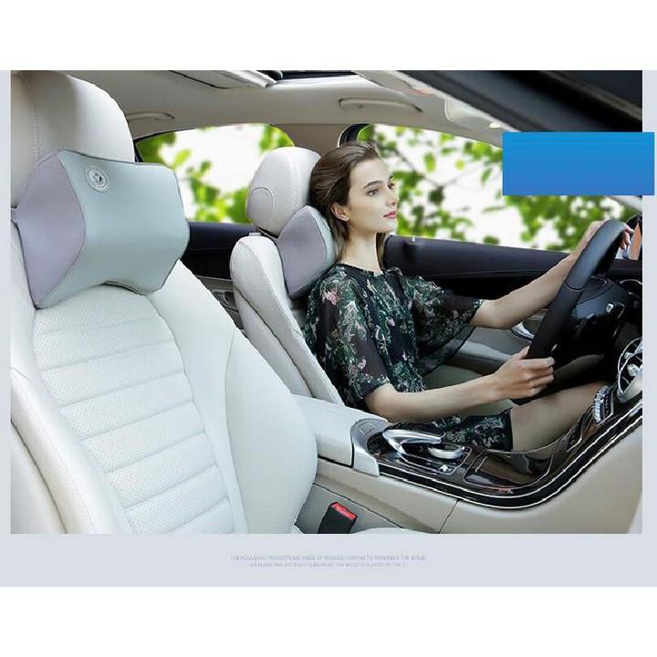 Gối Tựa Đầu Xe Hơi, Ô Tô Cao Cấp Chất Liệu 100% Cao Su Non - Mã sản phẩm A06 - 2 màu: Đen và Ghi