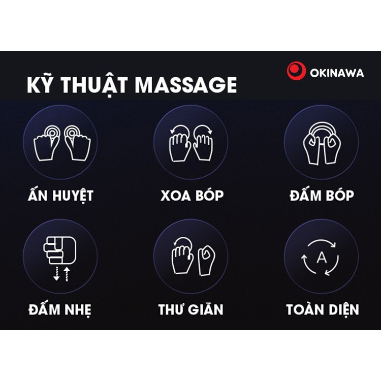 GHẾ MASSAGE OKINAWA LEGACY S-801 - CON LĂN MASSAGE 5D