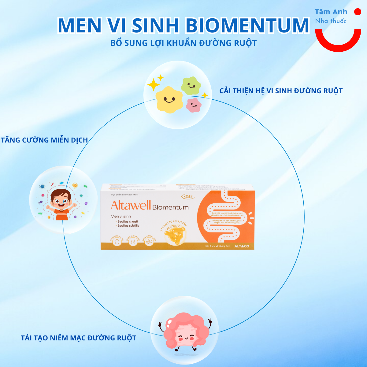 Men vi sinh Altawell biomentum bổ sung lợi khuẩn, cải thiện tiêu hóa và hấp thu