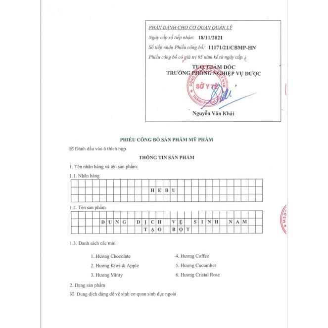 Dung dịch vệ sinh nam HEBU dạng bọt hương bạc hà giúp khử mùi tự nhiên lành tính và giảm viêm ngứa chai vòi nhấn 100ml