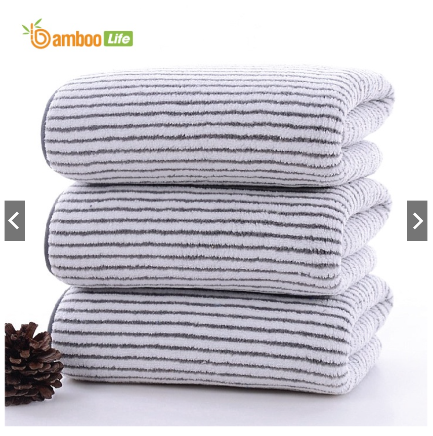 Khăn tắm sợi tre kháng khuẩn, siêu thấm hút, mềm mịn