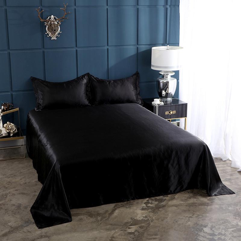 Cao Cấp Satin Thi Đua Lụa Giường Bộ Vỏ Gối Cao Cấp Nhà Nữ Hoàng Kích Thước Giường Bộ Mềm Mịn Bedsheets bedsheet