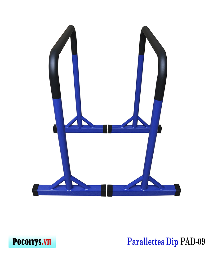 Xà kép Parallettes Dip cao 90cm, Pocorrys PAD-09, Màu đen chân lam