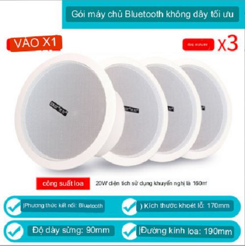 Bộ 4 loa không dây bluetooth âm trần âm thanh nổi SAST cao cấp 20W  - lắp đặt trong nhà lẫn ngoài trời