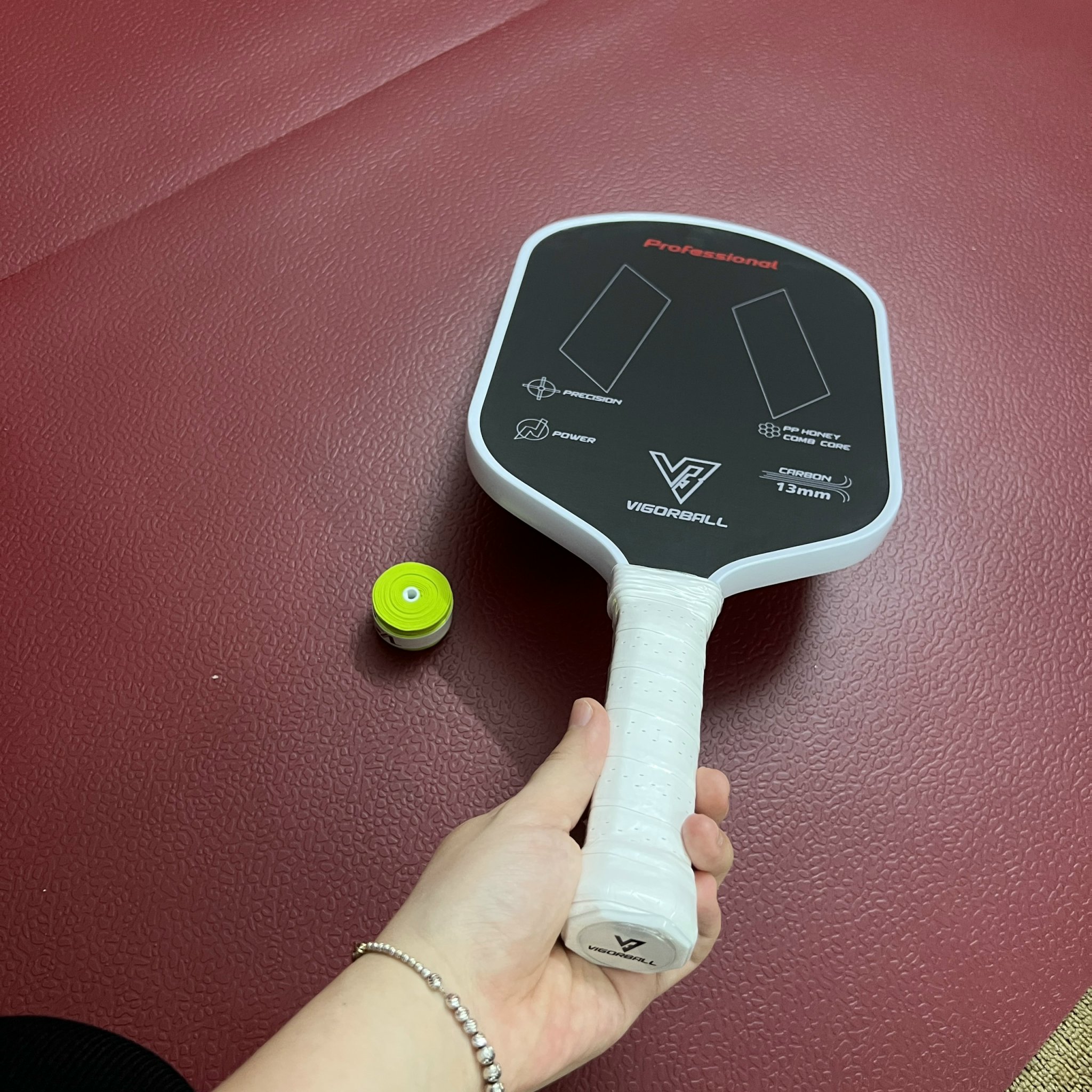 Vợt Pickleball 3K Carbon dày 13,5mm bề mặt carbon nhám bám bóng đạt tiêu chuẩn USAPA
