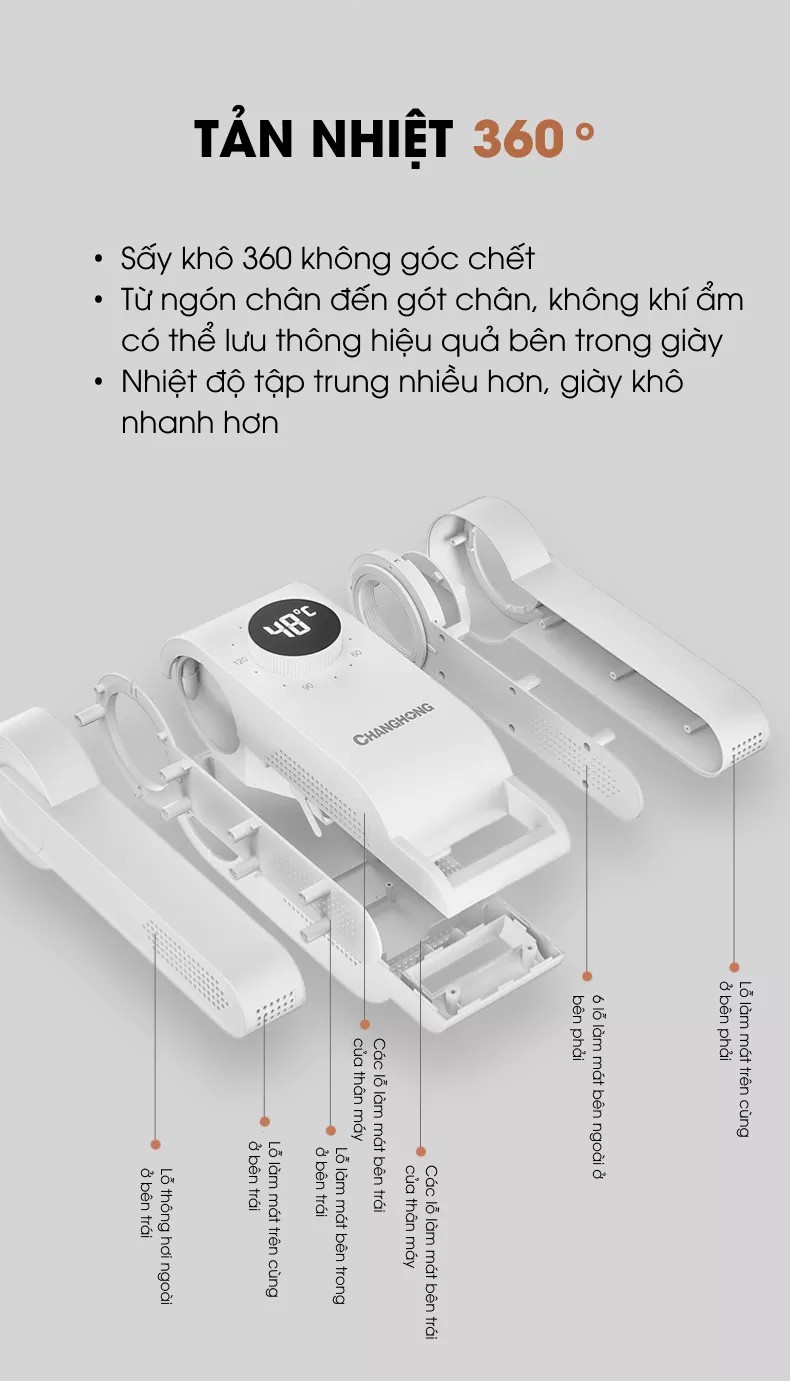 Máy sấy giày AUTODryer Breeze khử mùi UV, Hẹn Giờ có thể xếp gọn - Home and Garden