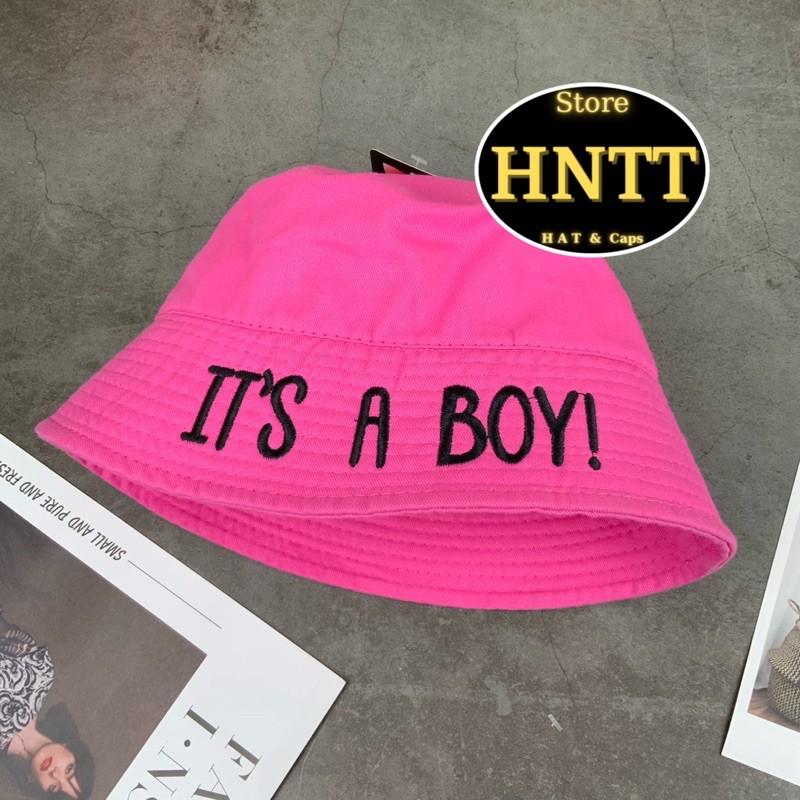 Nón Bucket Cụp Xụp ITs a Boy Thêu Chữ Hàn Quốc Cá Tính