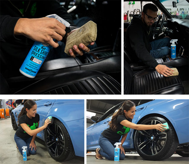 PHỤC HỒI TẠO ĐỘ MỚI CHO CAO SU, NỈ, NHỰA, TAPLO CHEMICAL GUYS SILK SHINE SPRAYABLE DRESSING