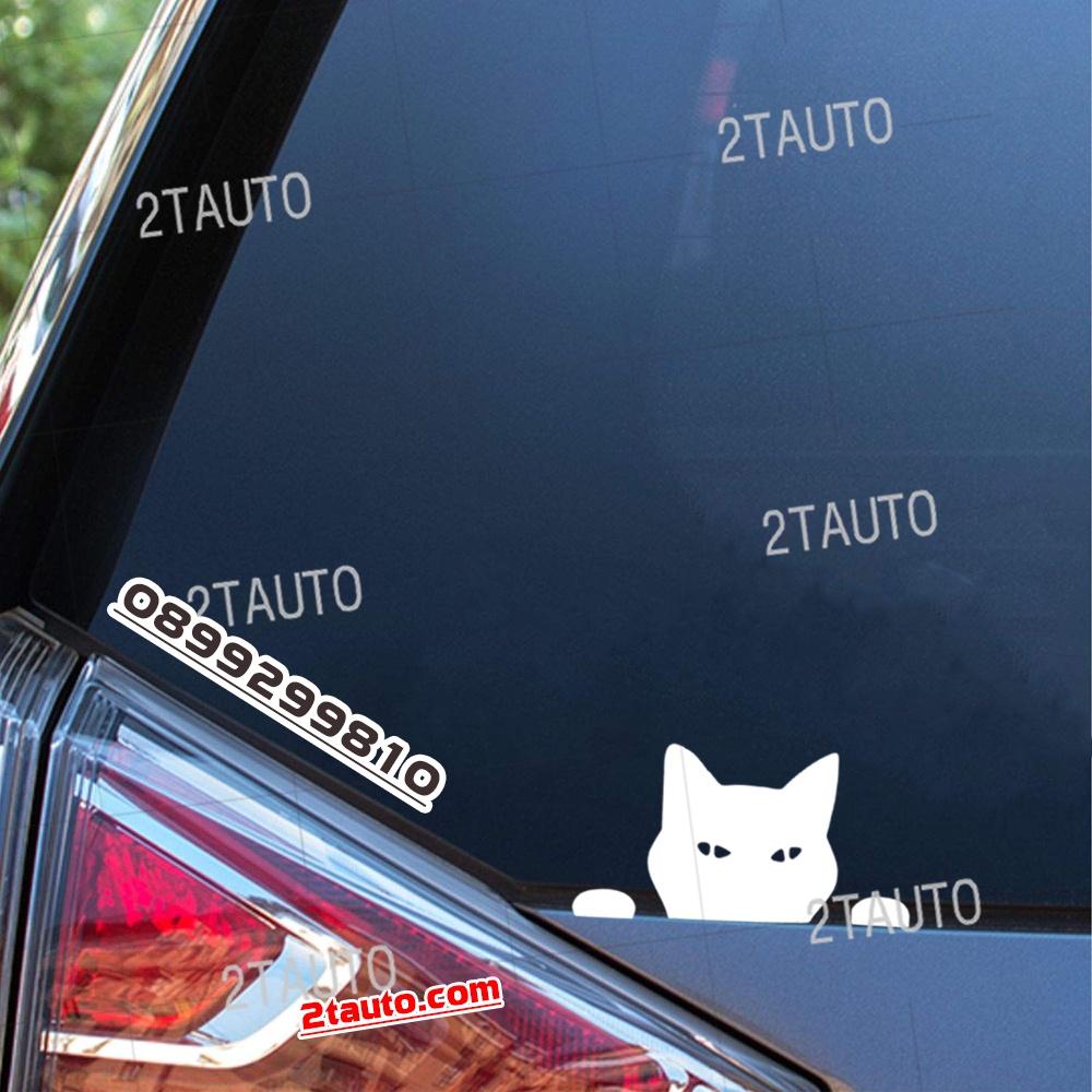 Tem decal HÌNH CON MÈO dán xe nhiều kích thước, chống thấm nước, logo CHÚ MÈO dán trang trí ô tô xe hơi - MẪU 4