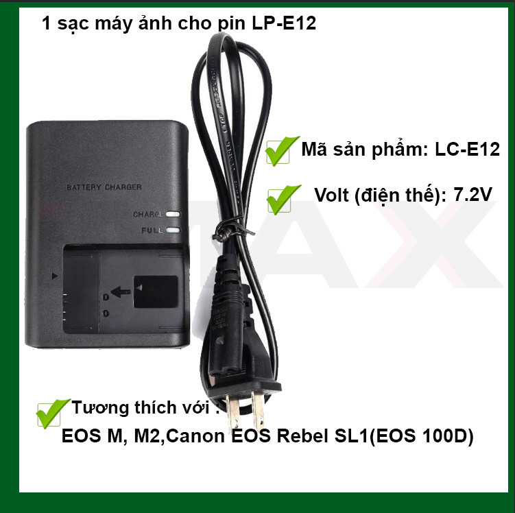 SẠC DÂY THAY THẾ CHO PIN MÁY ẢNH CANON LP-E12