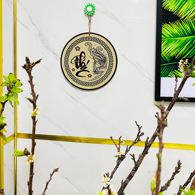 Chữ Phúc Hoa Văn Thư Pháp - Bảng Gỗ Decor - Trang Trí Nhà Cửa - Tết
