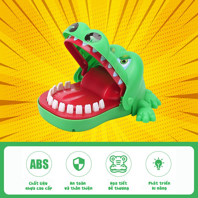 Đồ chơi cá sấu cắn tay Crocodile dentist -Trò chơi khám răng cá sấu chất liệu nhựa ABS an toàn cho bé giá rẻ cute - Đồ chơi bác sĩ khám răng cho cá sấu vui nhộn cho gia đình - Quà tặng sinh nhật