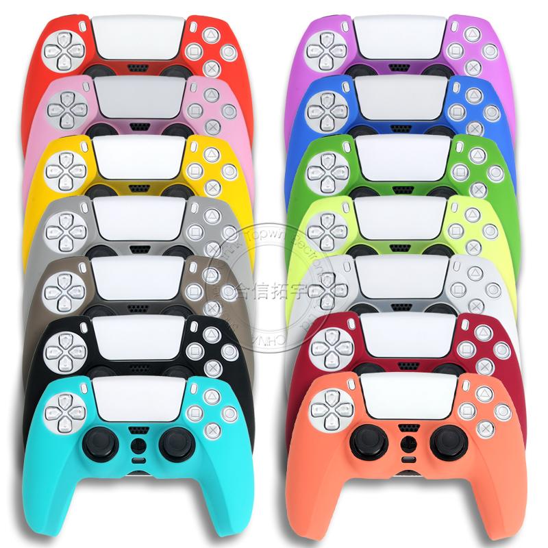 HOTHINK 1PCS Vỏ silicone mỏng hơn cho bộ điều khiển PS5 Lỗ sạc lớn che phủ cho PlayStation 5 DualSense Màu