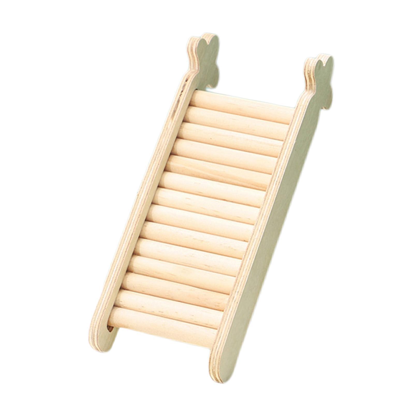 Solid Wooden Rats Hamster Shelter Ladder Decor Small Ladder