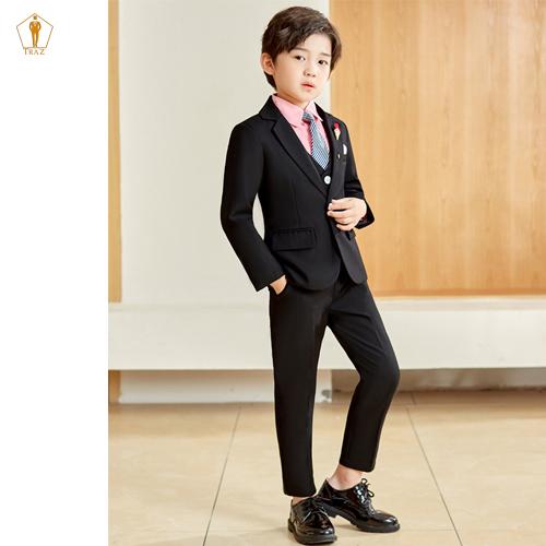 Set Bộ vest TRAZ trẻ em bé trai con nít trắng đen 10-45kg