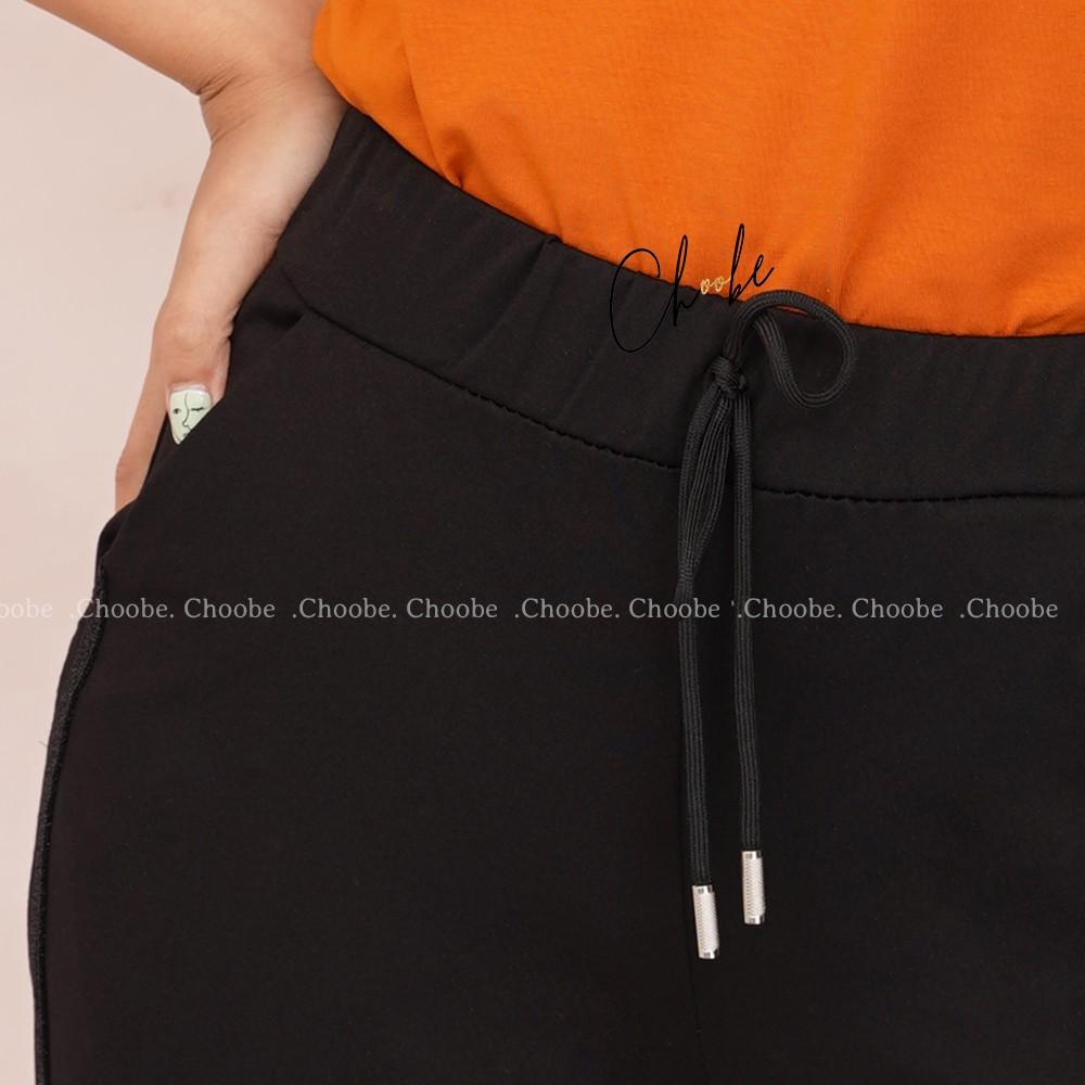 Quần jogger nữ Choobe dáng dài cạp chun dây buộc kiểu dáng trơn basic -Q27