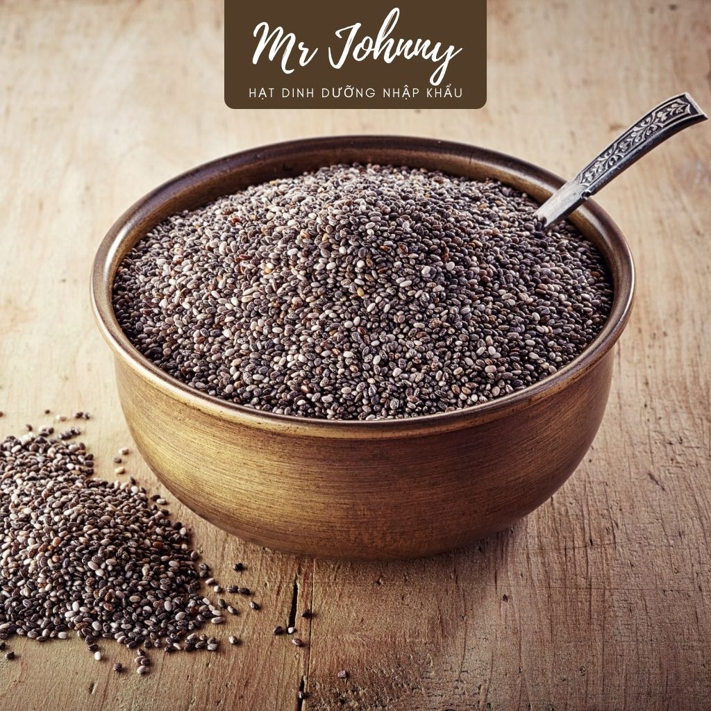 Hạt chia hữu cơ MR JOHNNY túi 1 Kg, Chia Seed giảm cân an toàn chính hãng