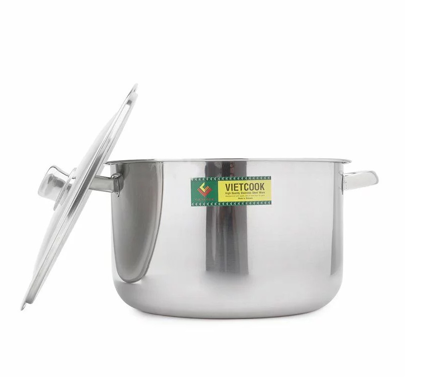 Nồi inox Vietcook nắp inox 1 đáy- size 28cm