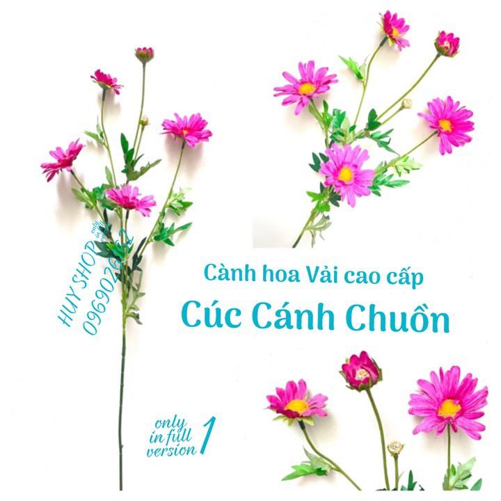 HOA GIẢ TRANG TRÍ - CÀNH HOA CÚC CÁNH CHUỒN VẢI CAO CẤP