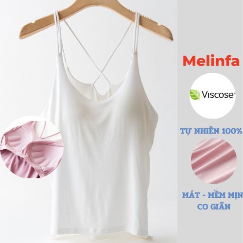 Áo hai dây chéo lưng nữ có đệm ngực nâng đỡ chất vải Modal tự nhiên co giãn tốt thoáng mát nhiều màu mã VAA0230