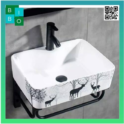 CHẬU LAVABO HOA VĂN HƯƠU HÌNH CHỮ NHẬT