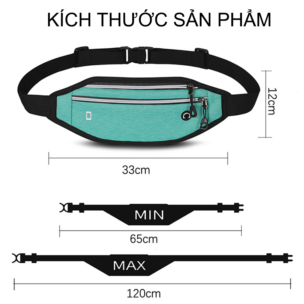 Đai chạy bộ, túi chạy bộ đeo hông, chất liệu vải cao cấp nhiều ngăn thoáng khí tốt có nhiều màu thời trang phù hợp cả nam và nữ