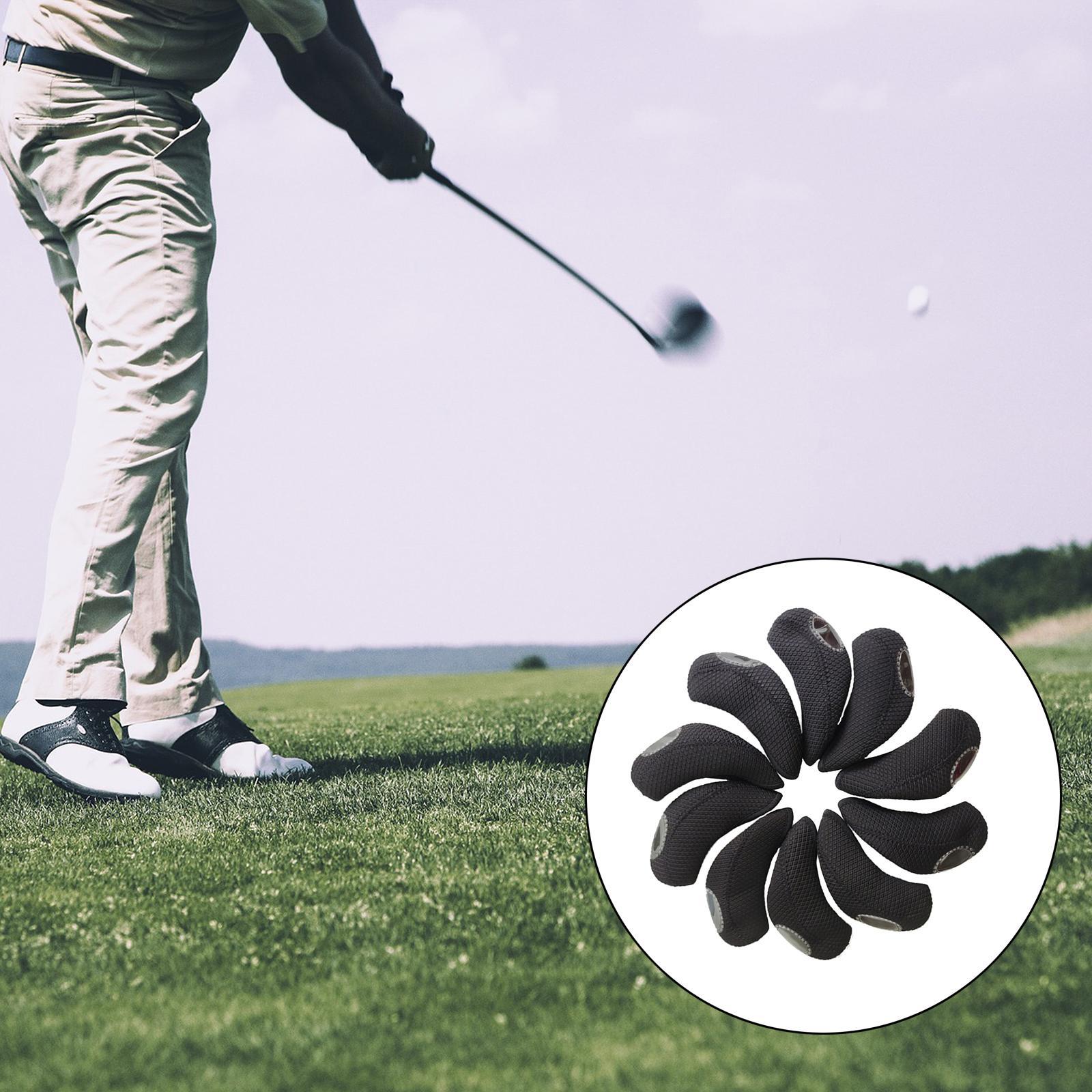 10Pack Golf Iron Headcover Head Covers Black