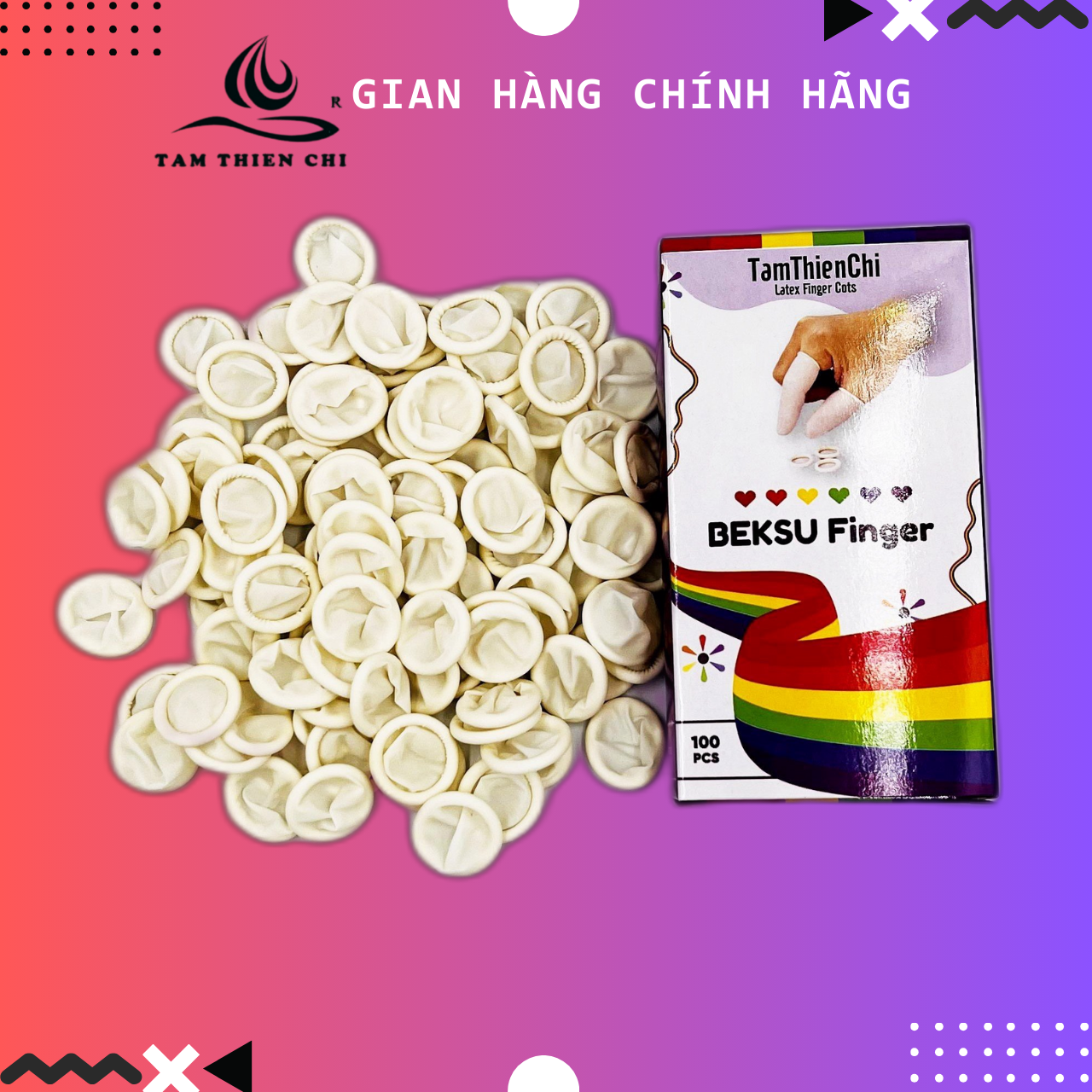 Bao ngón tay cao su Beksu Finger Cots Hộp 100 cái
