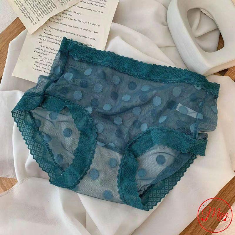 QUẦN LÓT REN LƯỚI CHẤM BI XUyÊN THẤu CẠP REN