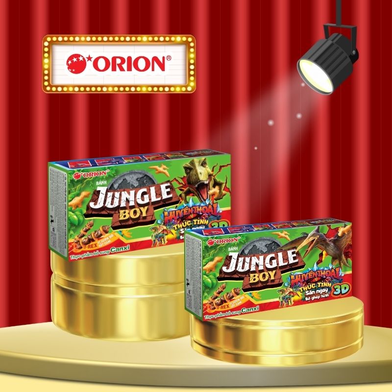 Bánh Khủng Long JUNGLE BOY Orion vị SƯỜN BÒ SỐT CAM 35g/hộp