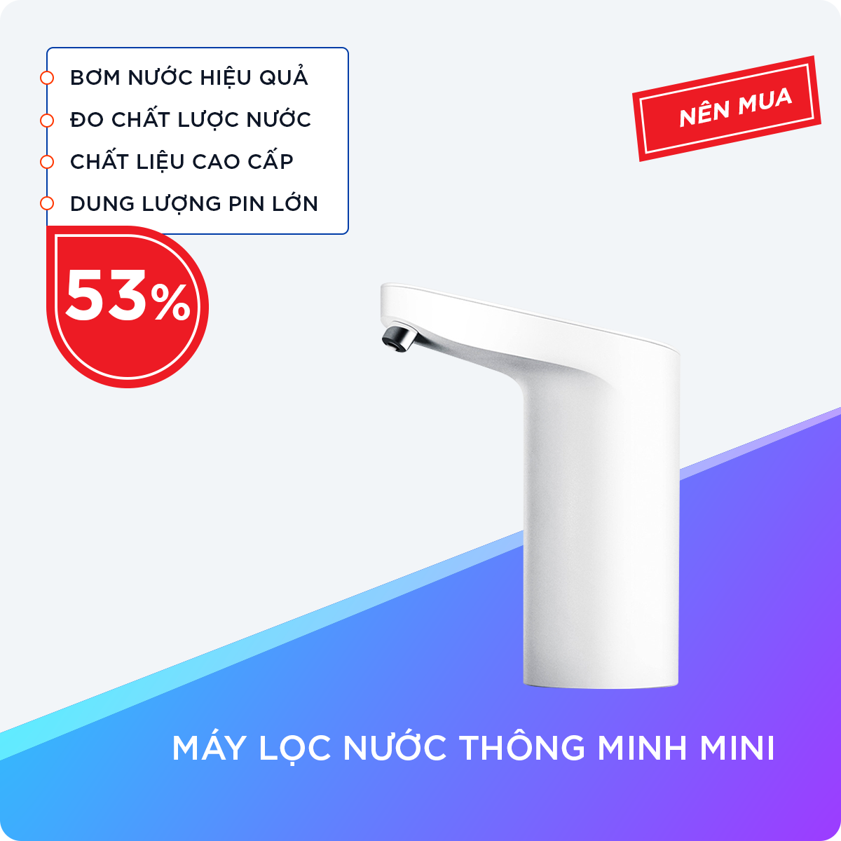 Máy Lọc Nước Kiêm Vòi Bơm Nước Thông Minh, Thiết Bị Gia Đình Tiện Lợi, An Toàn