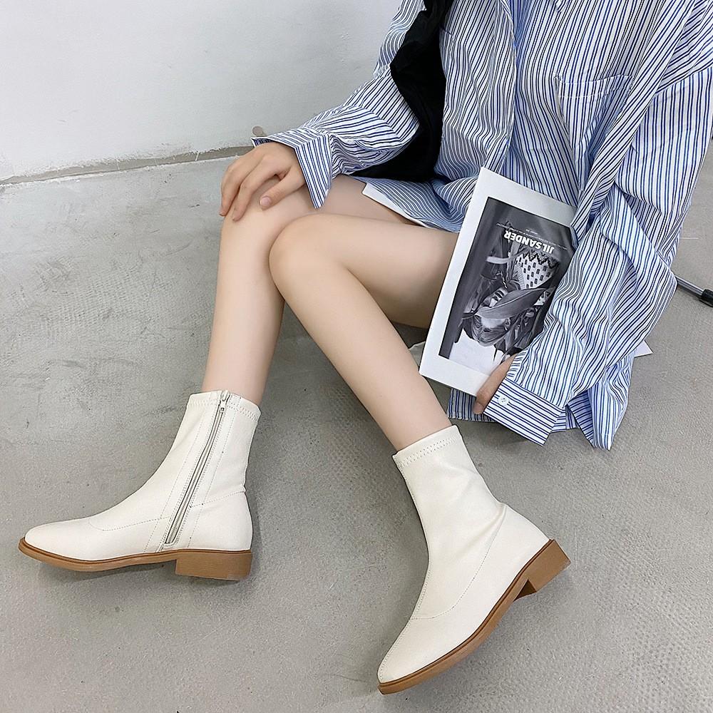 Giày bốt cổ thấp gót thấp thời trang dành cho học sinh