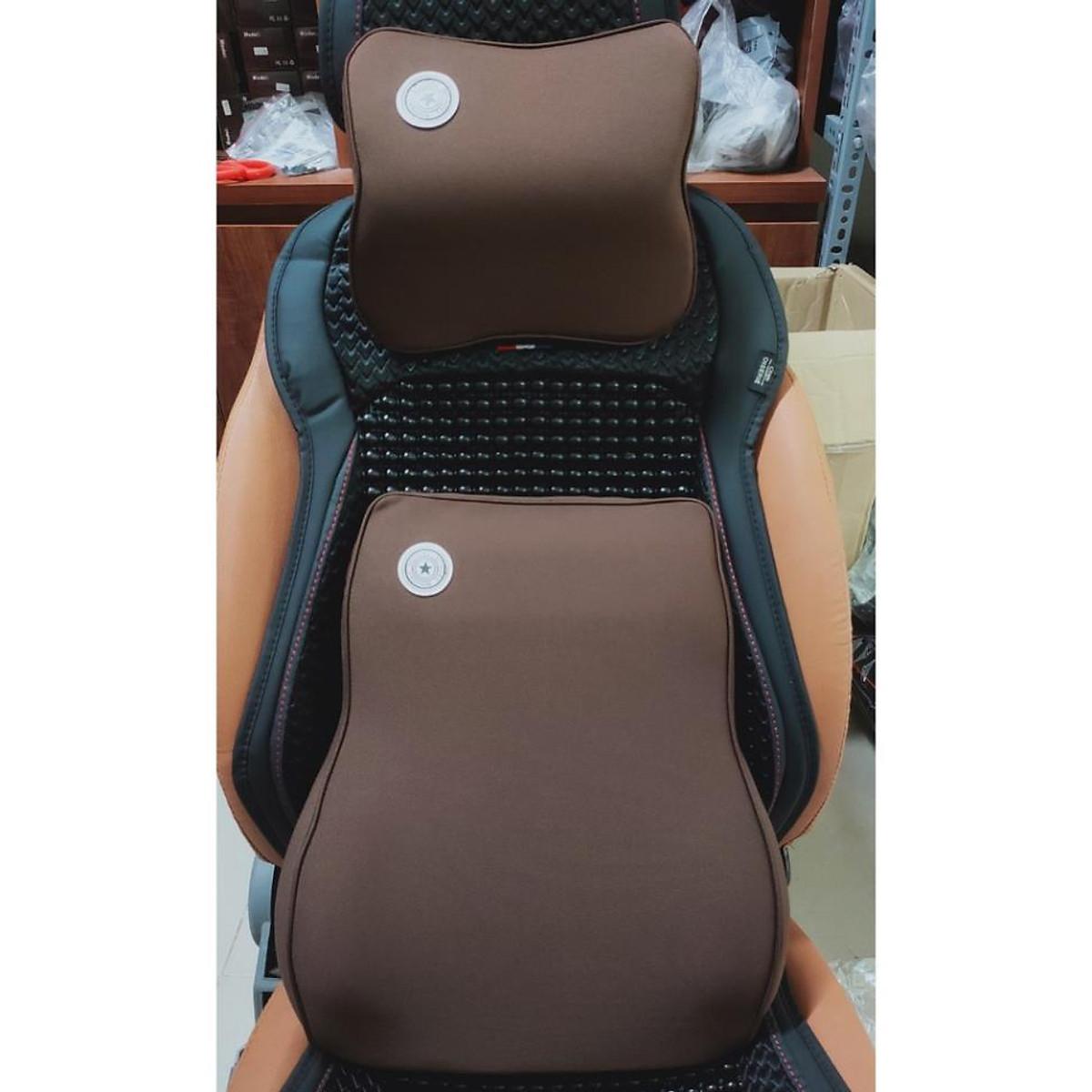Bộ tựa đầu tựa lưng cao su non nguyên khối - bộ gối đầu tựa lưng trên ô tô - Chỉ tựa đầu