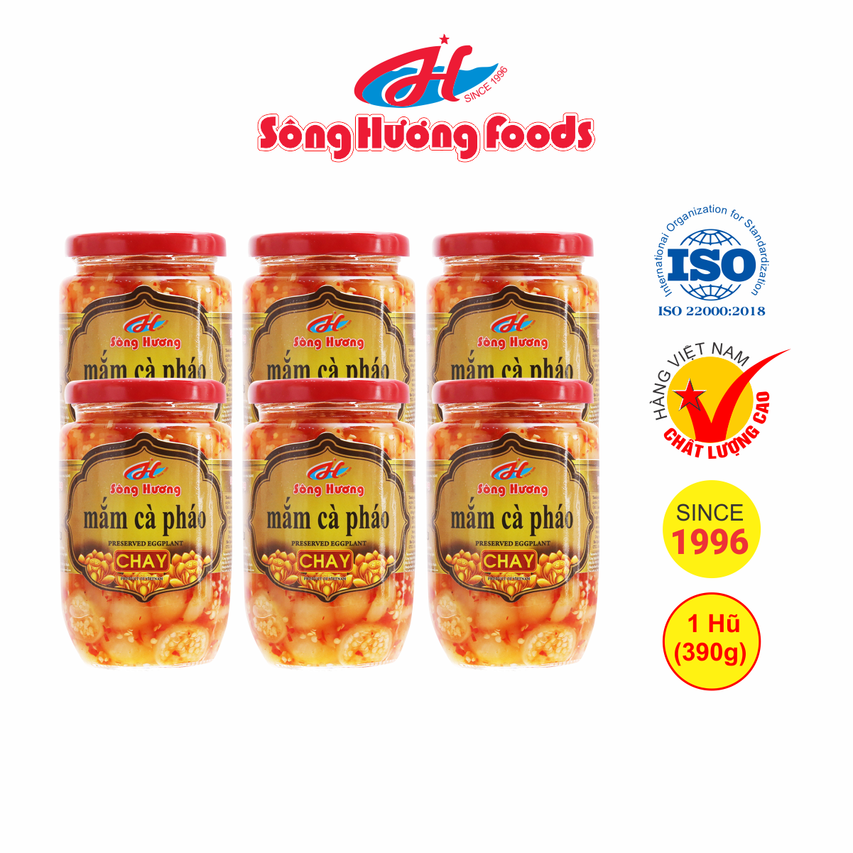 6 Hũ Mắm Cà Pháo Chay Sông Hương Foods Hũ 390g