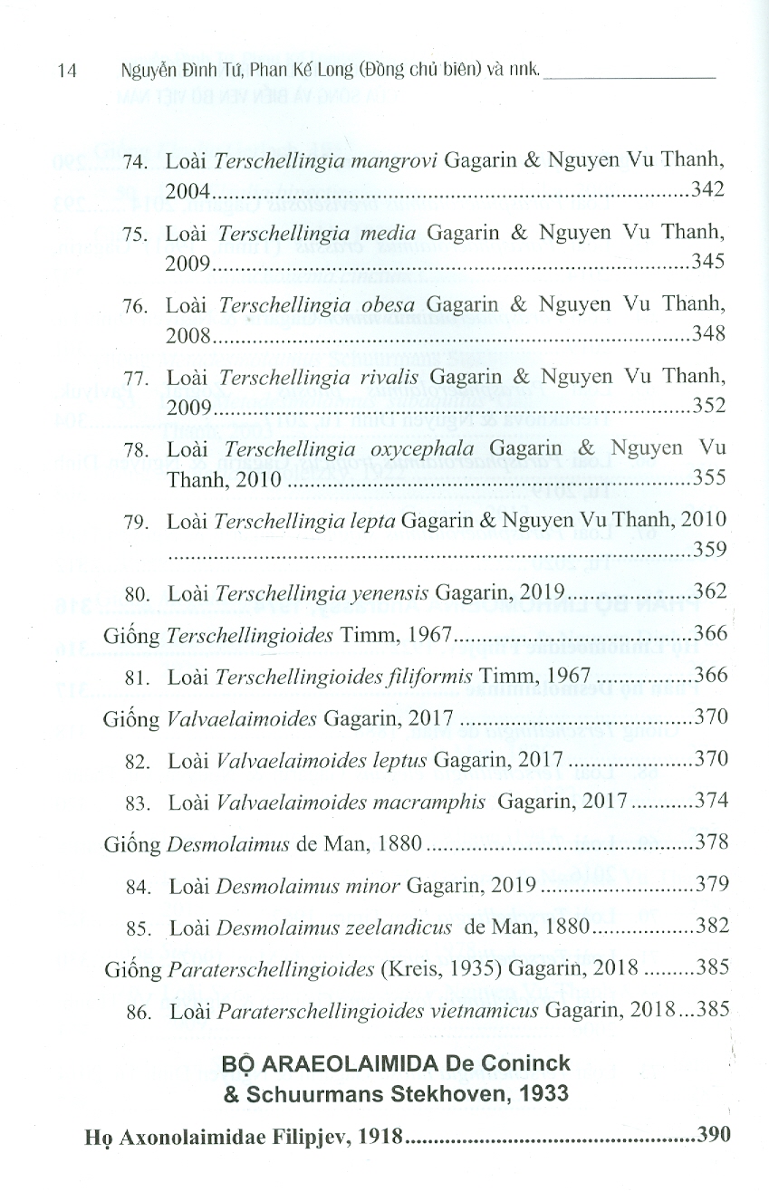 Tuyết Trùng Sống Tự Do Ở Rừng Ngập Mặn, Cửa Sông Và Biển Ven Bờ Việt Nam - Bộ Monhysterida, Araeolaimida Và Chromadorida