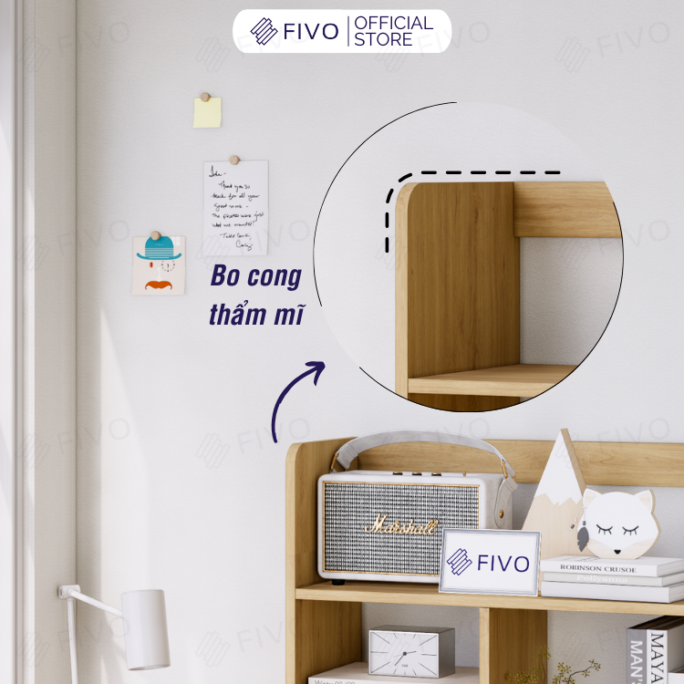 Kệ Sách Để Bàn Học FB21 FIVO Cao Cấp Màu Gỗ Và Walnut , Thiết Kế Có Hộc Tủ, Dễ Dàng Lắp Ráp, Đa Dạng Mẫu Mã Và Màu Sắc
