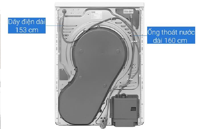 Máy sấy bơm nhiệt Toshiba 8 kg TD-T37BS90HWV(WT) - HÀNG CHÍNH HÃNG - CHỈ GIAO HCM