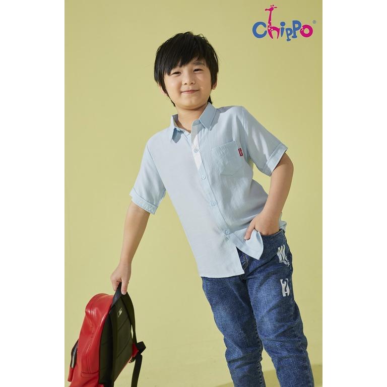 Áo sơ mi Chippo cho bé trai chất liệu Silk áo thun sơ mi đi học cho bé từ 6 đến 10 tuổi (22-33Kg)